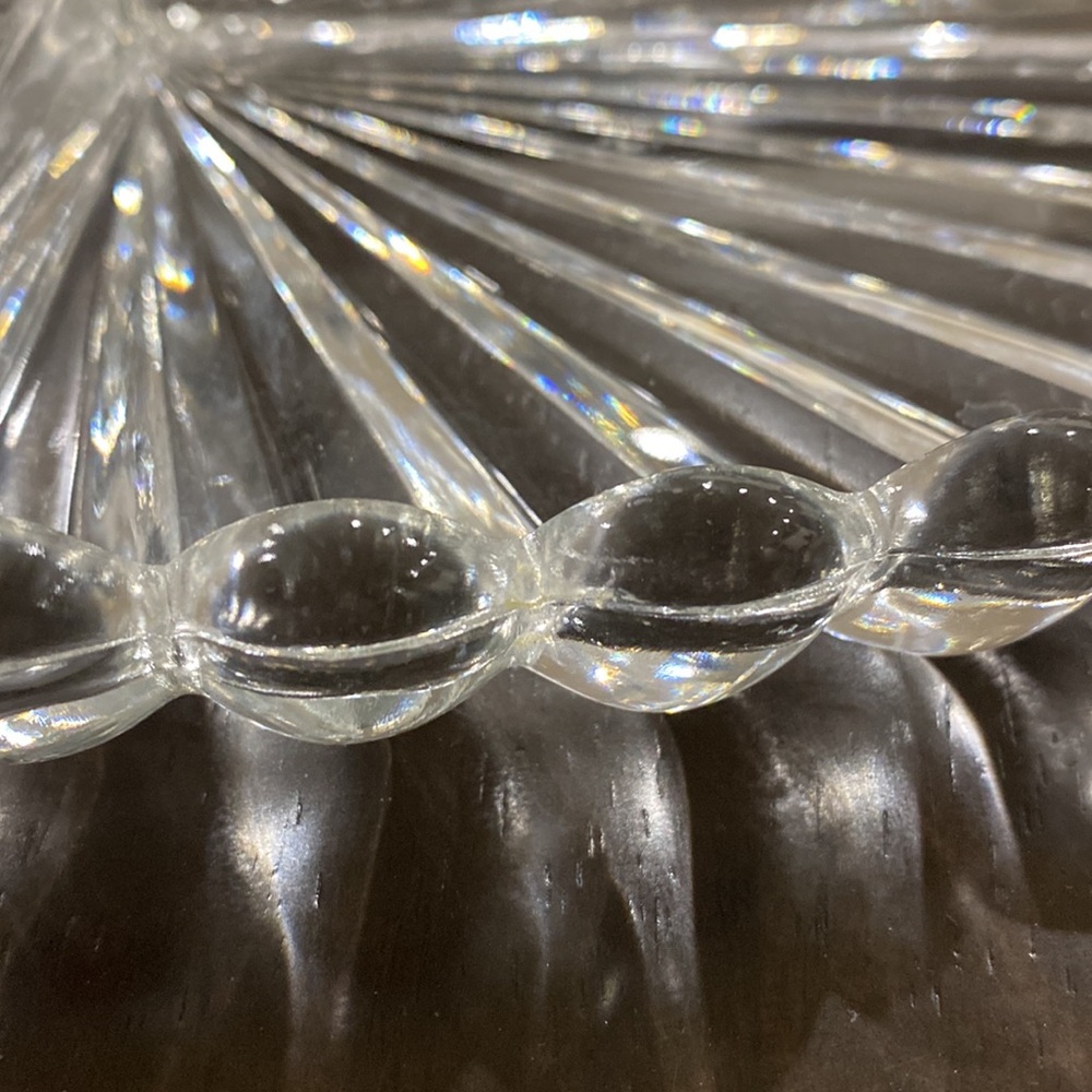 Marked Heisey Clear Pressed Glass Divided Oval Serving Platter! - Picture 3 of 5